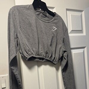 Gymshark Heather Gray Long Sleeve Crop Top